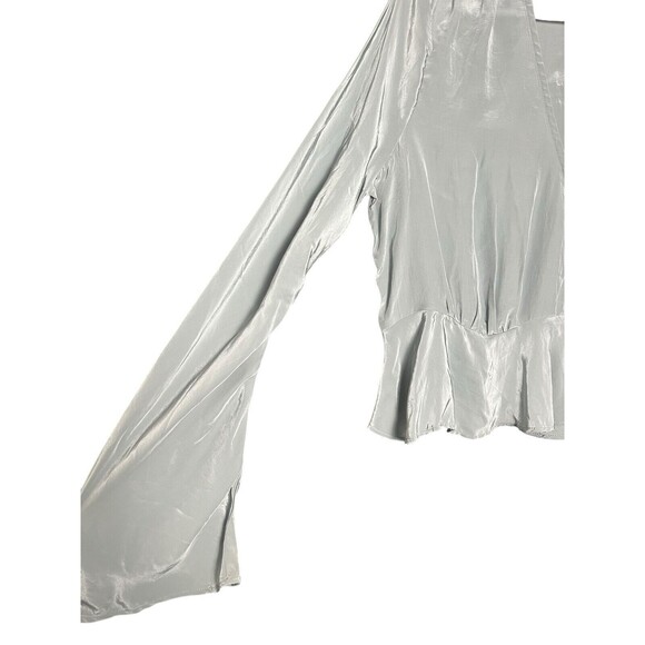 Madewell‎  Bell-Sleeve Wrap Top Blue-Gray Size 4 New  NP057 Faded river - Picture 10 of 14